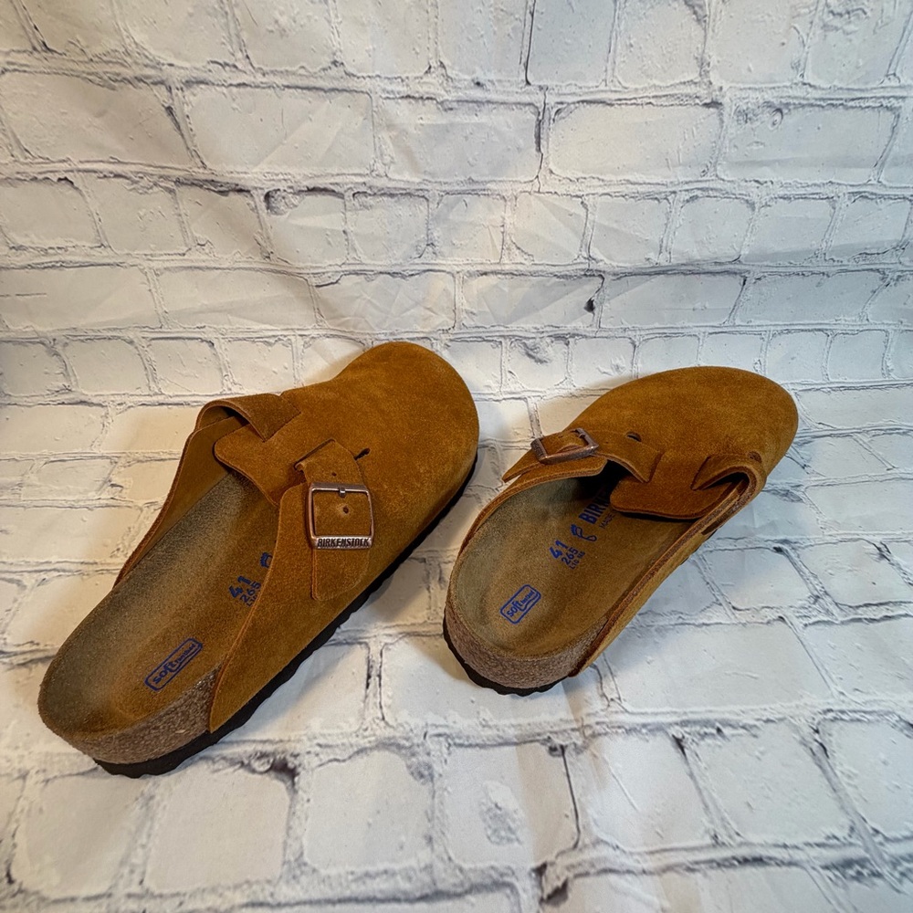 Birkenstock Tan Suede Slip-On Shoes - Picture 3 of 10